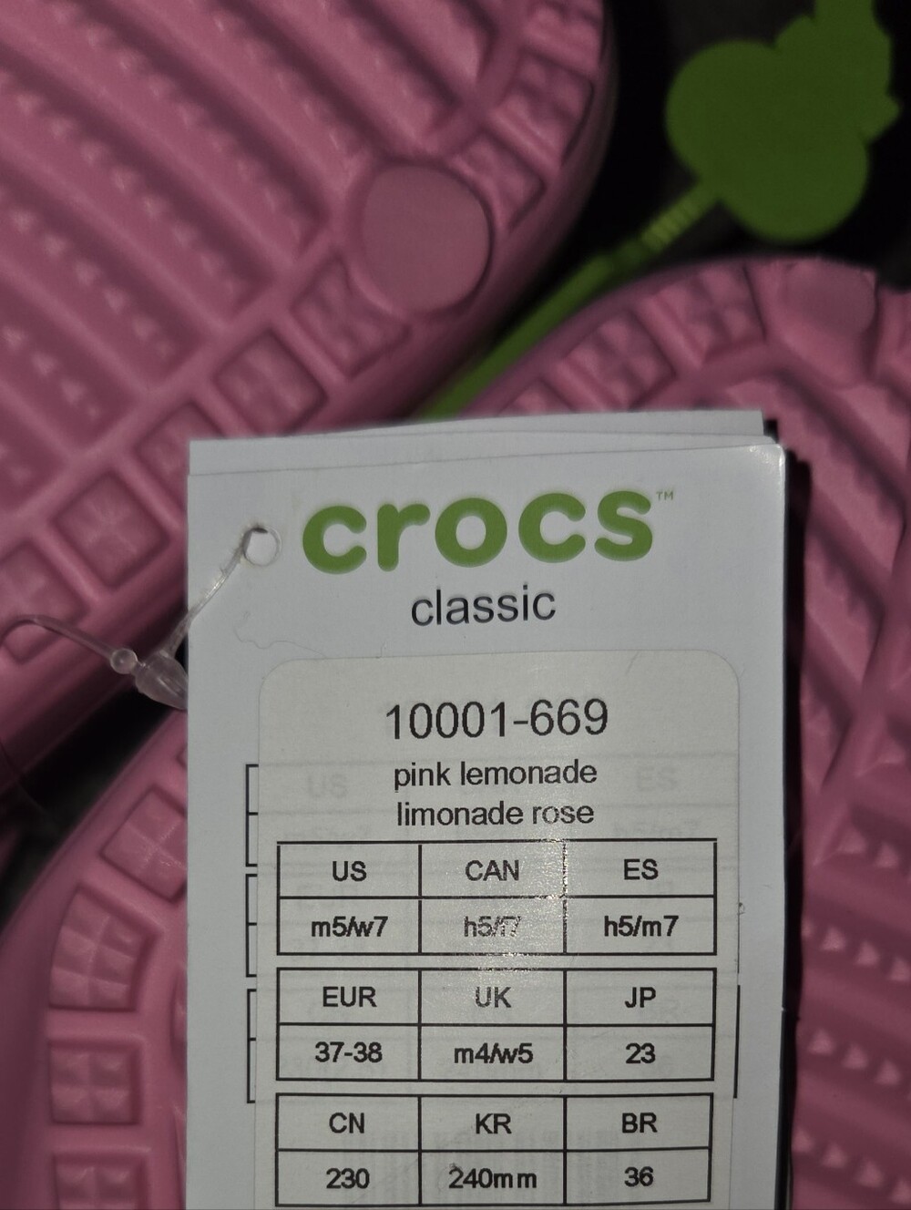 NWT CROCS Womens 7 or Mens 5 Classic Clog in Lemonade Pink - Picture 4 of 4